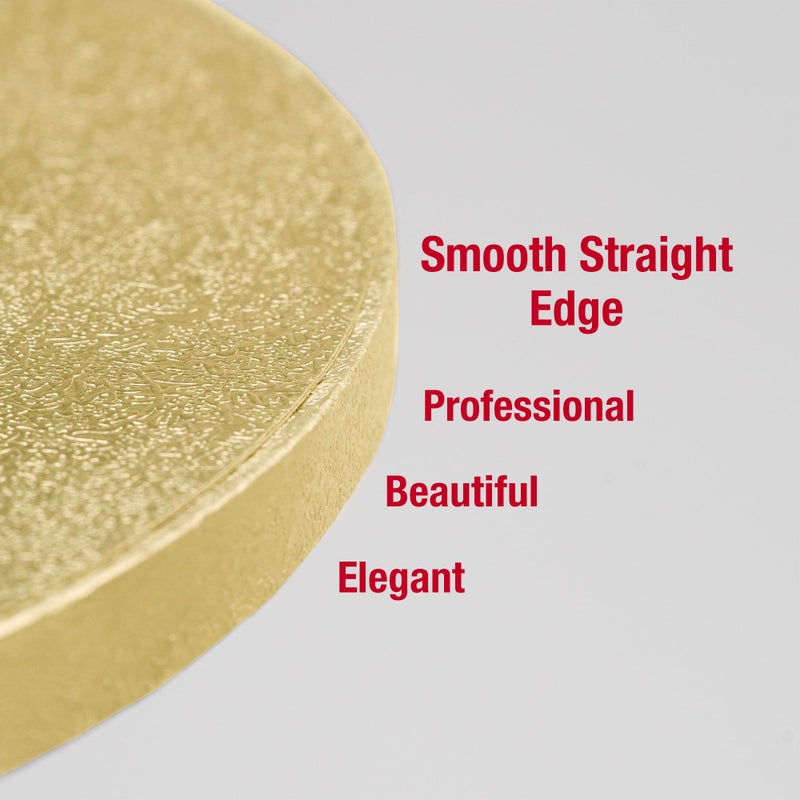 Paremmin 5Pcs 8 Inch Gold Round Cake Boards, 1/2inch Thick Sturdy Cake Drums with Smooth Straight Edges, Waterproof & Oil-Proof (Gold, 8"") - Image 5